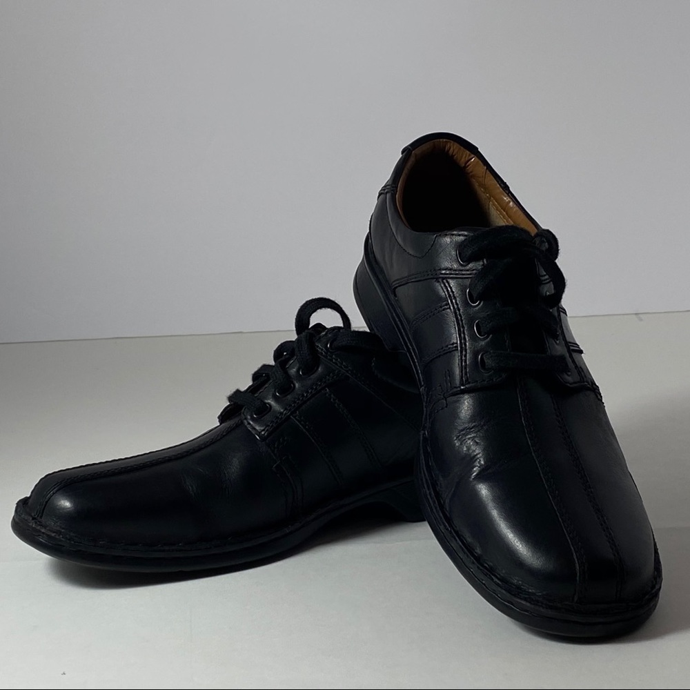 Clarks Mens Ortholite Black Leather 91/2 W